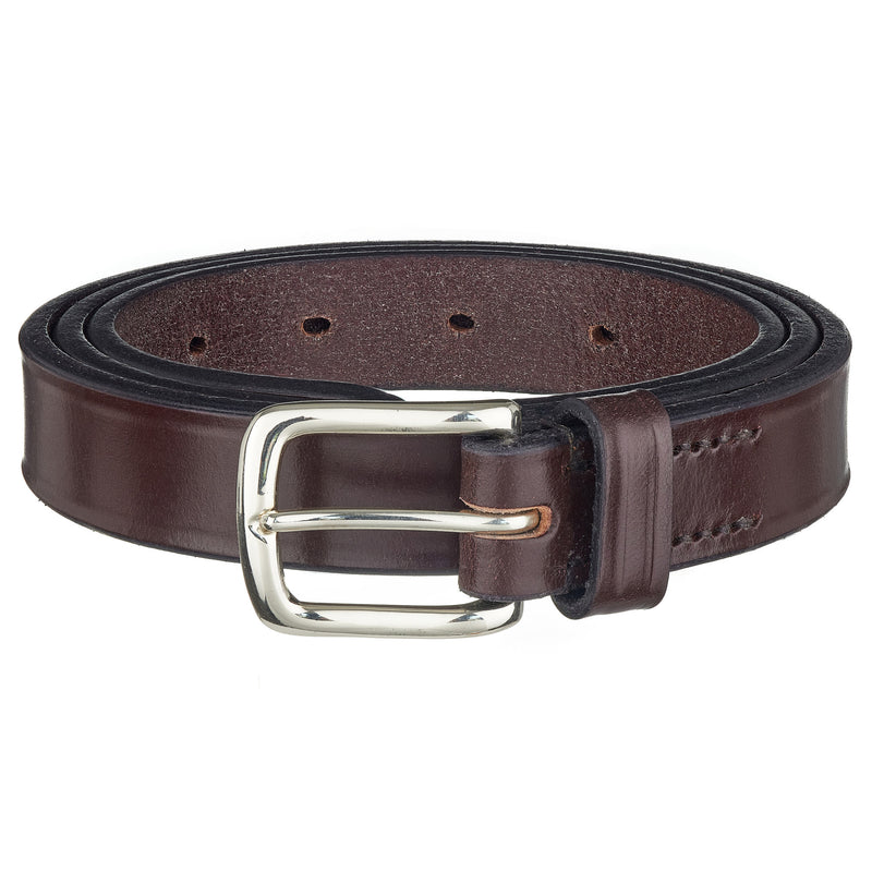 BELGRAVIA Sterling Silver Medium Rounded Buckle with Leather Belt