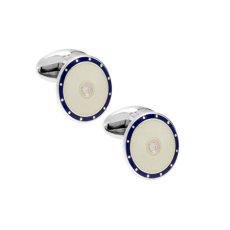 Carnaby Diamond & Enamel Cufflinks