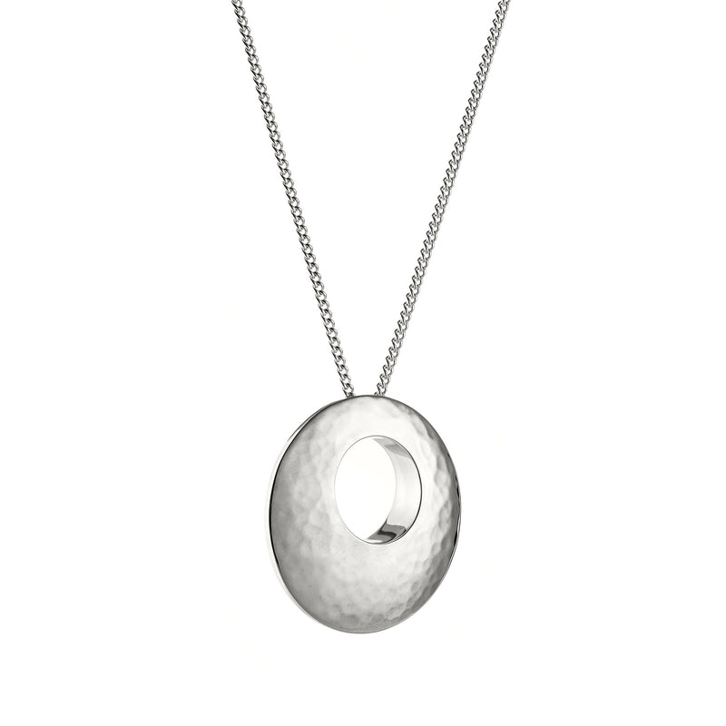 HELIOS Silver Plannished Pendant with Chain