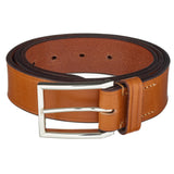 KENSINGTON Sterling Silver Large Rectangular Buckle with Leather Belt