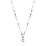VIRTUE Silver Chain Necklace with Two Heart Pendants